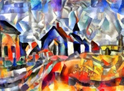 red-blue view,2017,(mixed media)