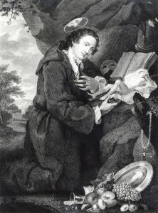 Sir Francis Dashwood (1708-81) worshipping Venus (engraving) (b/w photo)