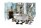 Blue Gold Sketch Bath