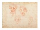 W.33 Sketches of satyrs' faces