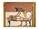 Anubis attends Sennedjem's Mummy