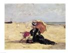 Woman with a Parasol on the Beach, 1880