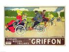 Poster advertising 'Griffon Cycles, Motos & Tricars'