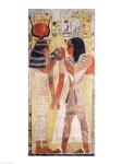 The Goddess Hathor placing the magic collar on Seti