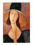 Portrait of Jeanne Hebuterne in a large hat, c.1918-19