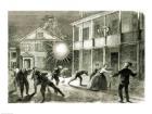 The Federals shelling the City of Charleston: Shell bursting in the streets in 1863