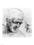 Studies for the heads of two soldiers in 'The Battle of Anghiari
