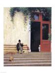 The Artist's Father and Son on the Doorstep of his House