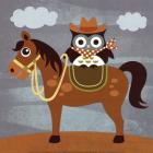 Cowboy Owl on Horse