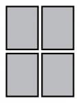 5. Kompozícia rámov - 4x čierny obdĺžnikový rám, 94x123 cm
