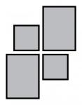 6. Kompozícia rámov - 2x čierny štvorcový rám, 2x čierny obdĺžnikový rám,95x125 cm cm