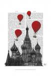 St Basil's Cathedral and Red Hot Air Balloons