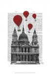St Pauls Cathedral and Red Hot Air Balloons