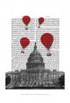 US Capitol Building and Red Hot Air Balloons