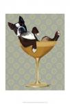 Boston Terrier in Cocktail Glass