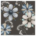 Blue Floral on Sepia I