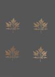 4-Up Rose Gold Foil Leaf I on Dark Grey