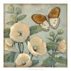 Butterfly & Hollyhocks I