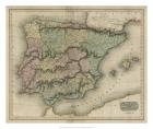 Vintage Map of Spain & Portugal