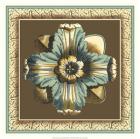 Printed Chocolate & Blue Rosette II