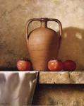Olive Oil Jug with Persimmons