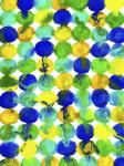 Blue Yellow Green Abstract Flowing Paint Pattern