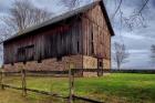 Weathered Barn Under Threatening Sky