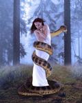 Snake And Lady In White