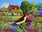 Spring Bird And Flowers