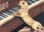 Dachsund Playing Piano