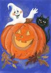 Pumpkin, Ghost & Cat