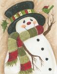 Snowman With Green Bird