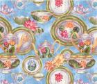 China Cabinet Scroll Blotch Blue