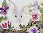 Bunny with Pansies