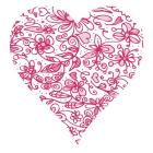 Pink Flower Love Heart