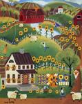 Primitive Quilt Maker House Sunflower Sheep