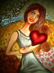 Valentines Day Woman with Heart