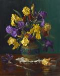 Iris in Cloisonne Vase