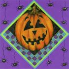 Jack o Lantern with Purple Spiders