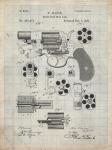 Revolving Fire Arm Patent - Antique Grid Parchment