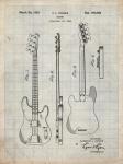 Guitar Patent - Antique Grid Parchment