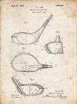 Metallic Golf Club Head Patent - Vintage Parchment