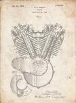 Engine Patent - Vintage Parchment