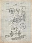 Bicycle Patent - Antique Grid Parchment