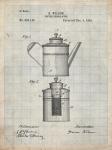 Coffee Percolator Patent - Antique Grid Parchment