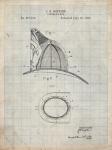 Fireman's Hat Patent - Antique Grid Parchment