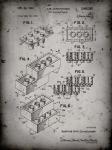 Toy Building Brick Patent - Faded Grey