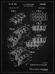 Toy Building Brick Patent - Vintage Black