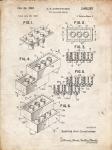 Toy Building Brick Patent - Vintage Parchment