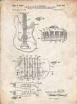 Electric Guitar Patent - Vintage Parchment
